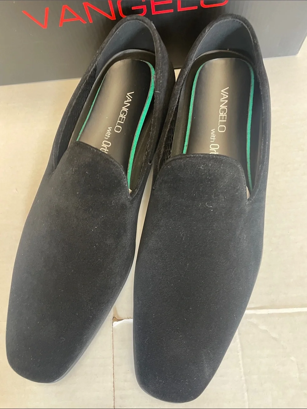 Vangelo Black Suede Slip-On Loafers